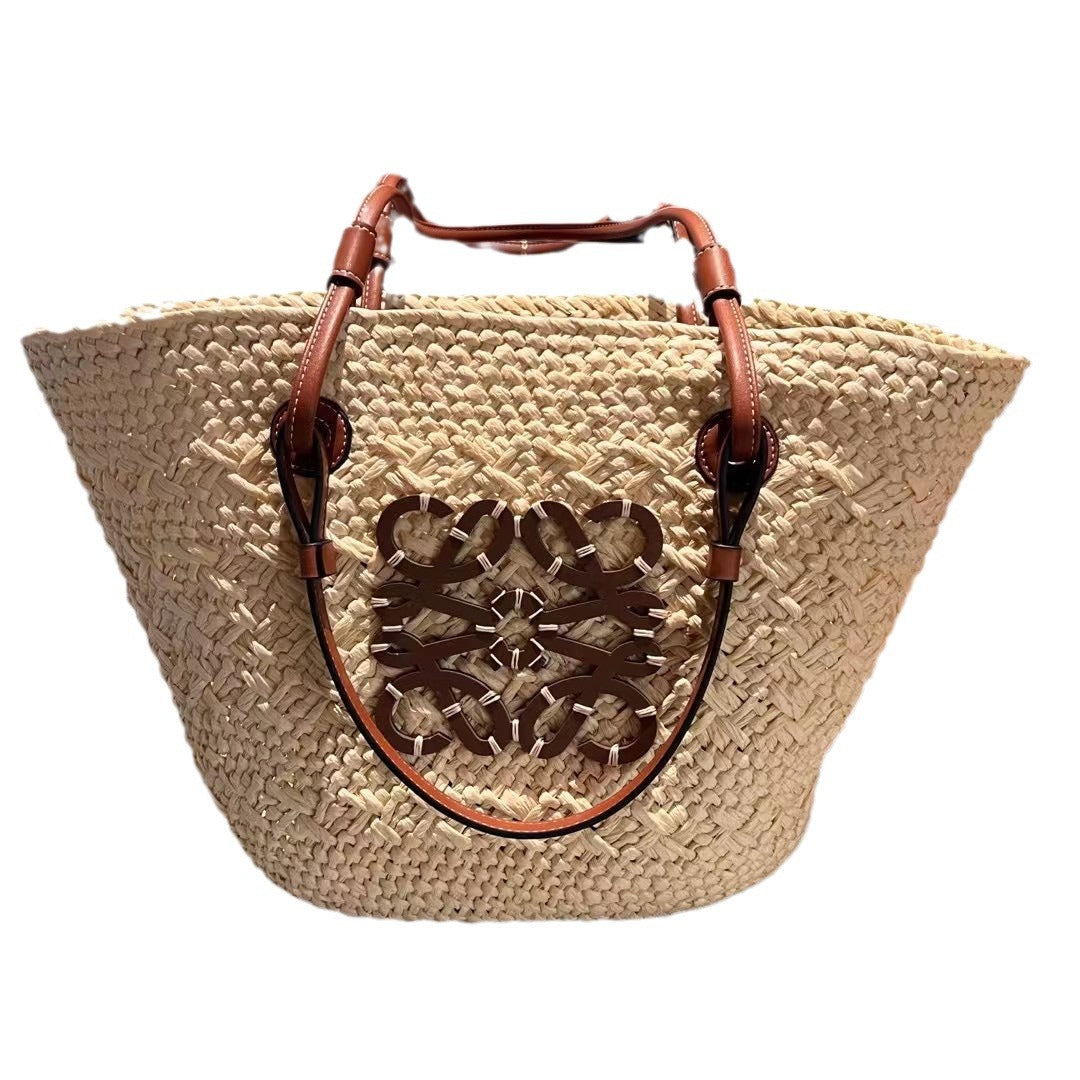 French Rattan Straw Pastoral Style Hand-woven Shoulder Bags