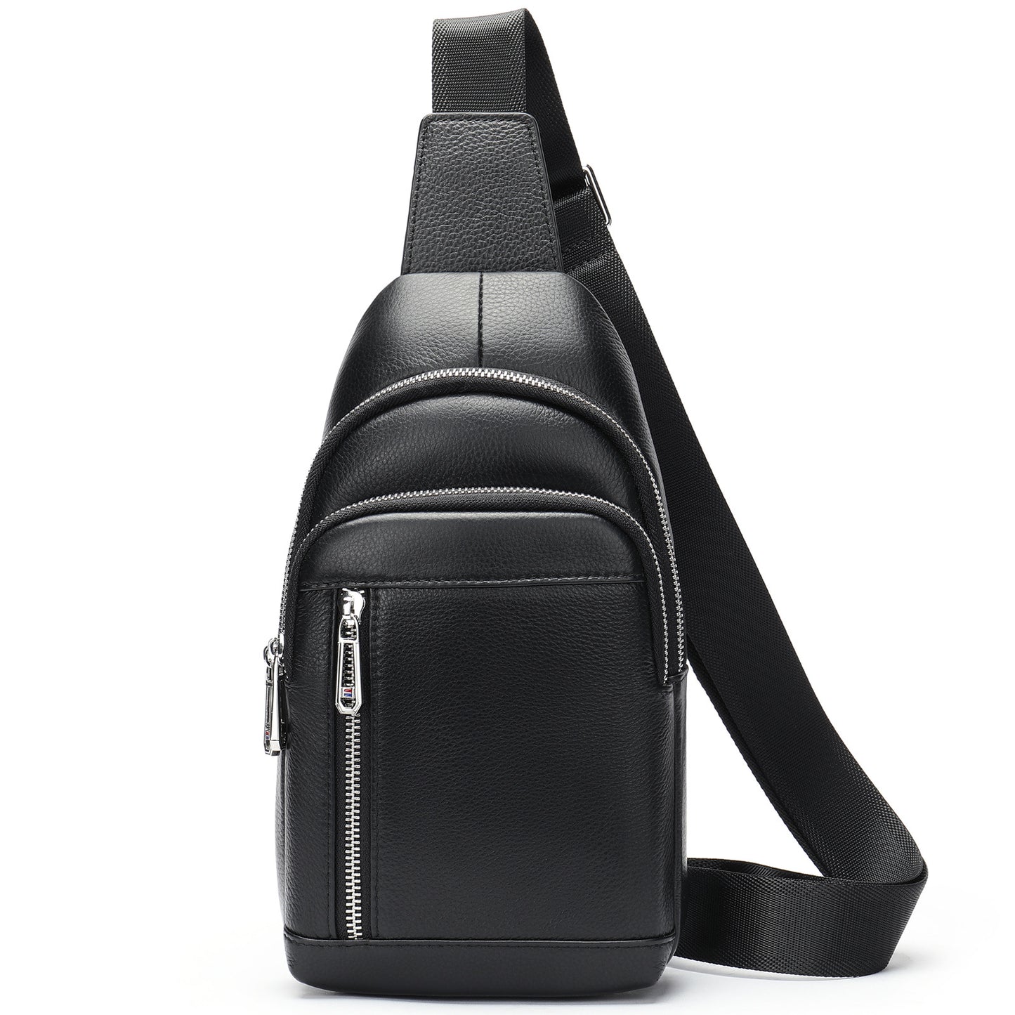Men's Attractive Fashion Leather Trendy Motorcycle Men's Chest Bags