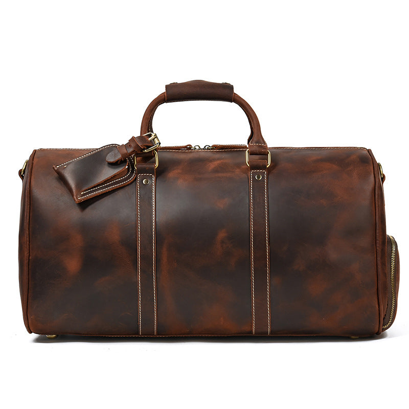 Men's Crazy Horse Leather Fitness With Shoe Luggage