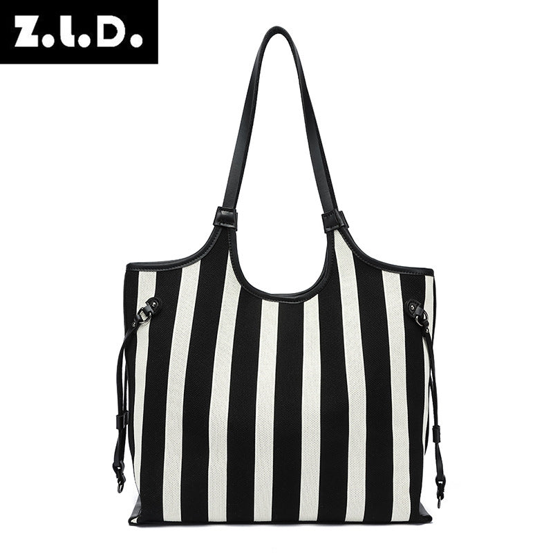Women's Classic Cool Striped Large Capacity Tote Bags