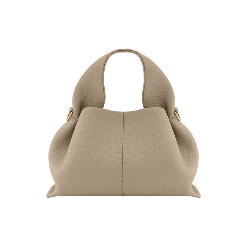 Women's First Layer Cowhide Dumpling French Niche Minority Handbags