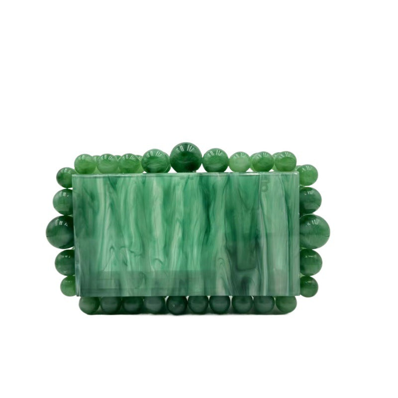 Women's Marbling Acrylic Candy Color Beads One Crossbody Bags