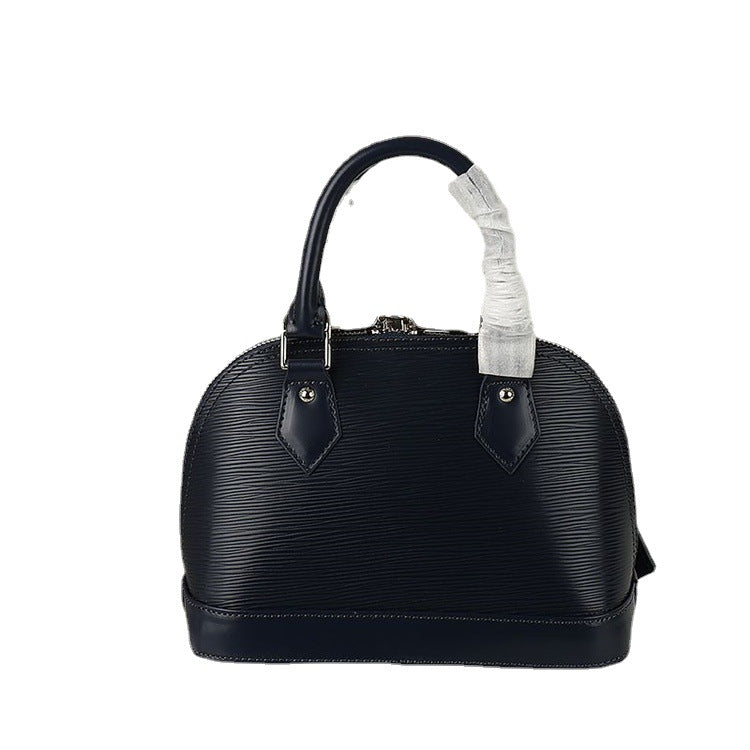 Women's Trendy Cattle Leather Fashion Water Ripple Shoulder Bags
