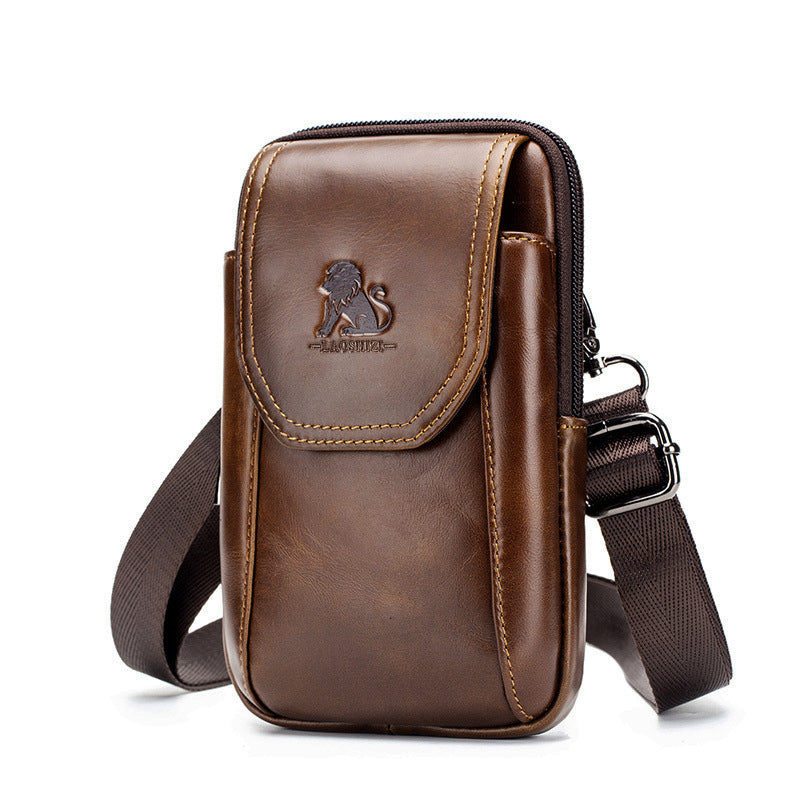 Men's Old Lion Leather Cowhide First Layer Men's Waist Packs