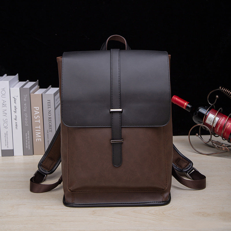 Men's Korean Style Leather Fashion Trendy Retro Backpacks
