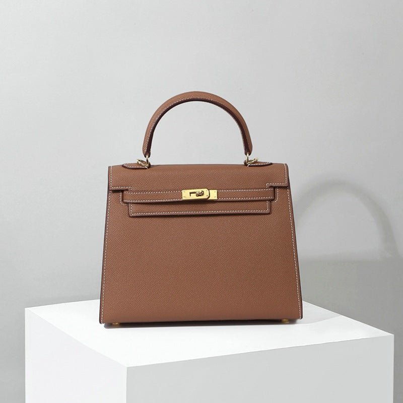 Women's Genuine Leather Advanced Texture Palm Print Kelly Crossbody Bags