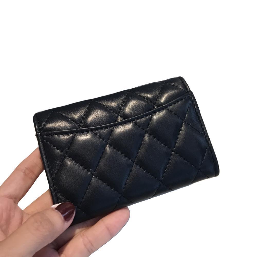 High Edition Classic Diamond Style Fashion Sheepskin Leather Name Card Holder