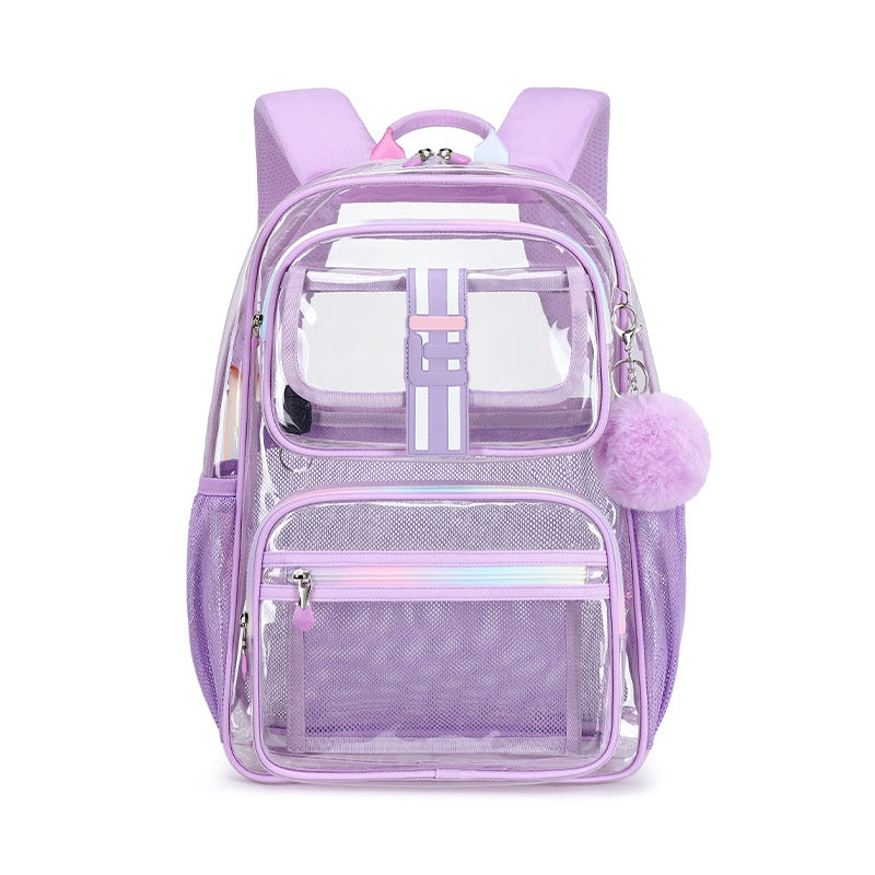 Women's Fashion Transparent Cartoon Material Jelly Backpacks