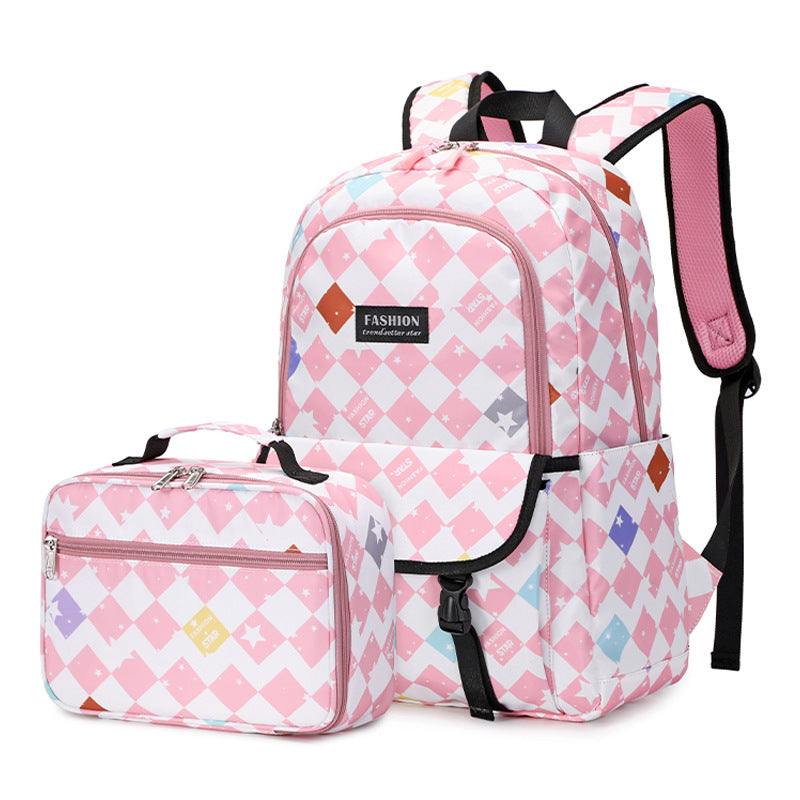 Women's Fresh Sweet Large Capacity Checked Printed Bags
