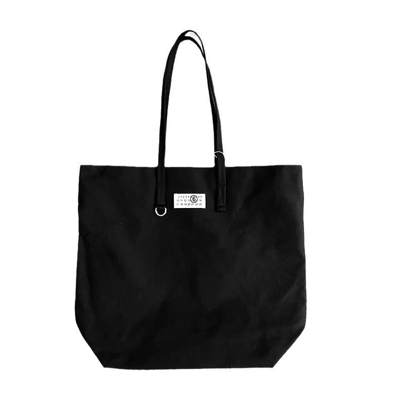 Style Canvas Shopping Simple Logo Commuter Tote Bags