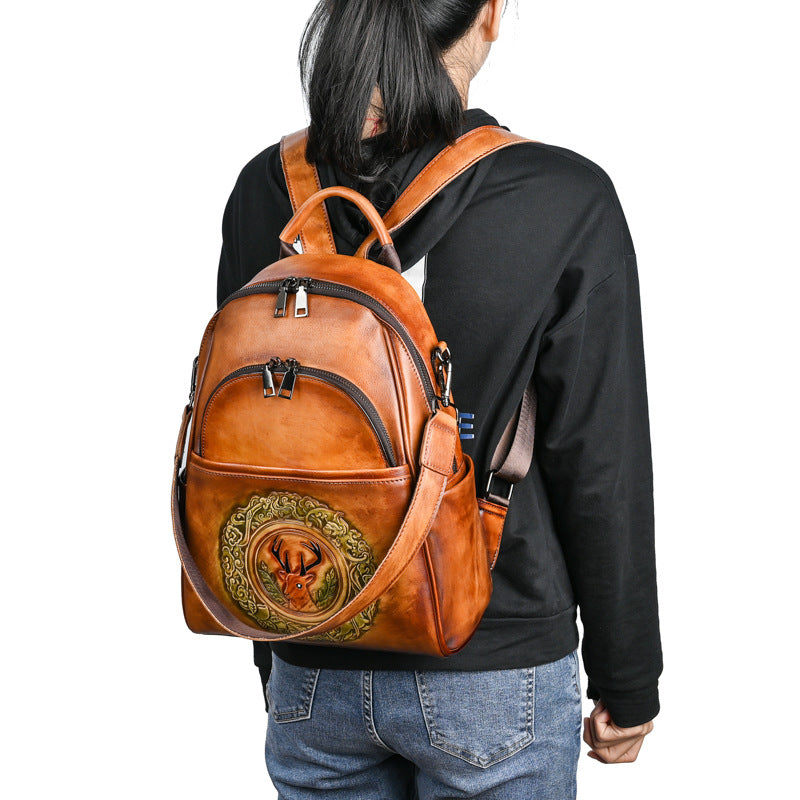 Retro Rub Colored Female First Layer Backpacks