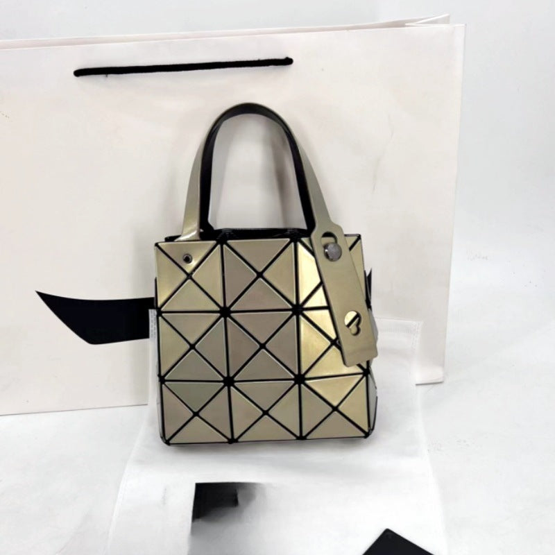 Women's September Underarm Geometric Diamond Pattern Box Shoulder Bags