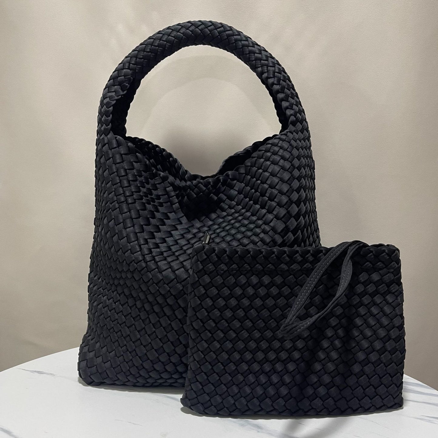 Women's High-grade Nylon Hand-woven Underarm Satin Shoulder Bags