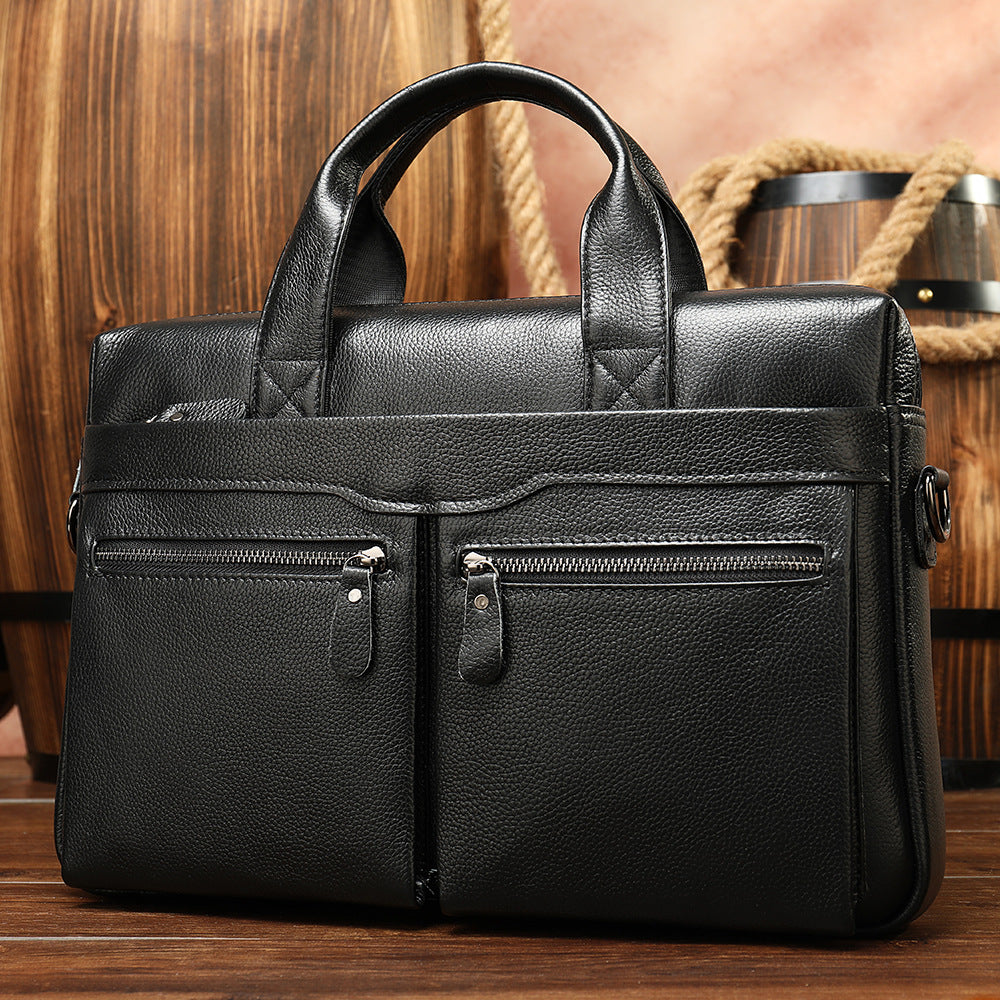 Men's Trendy Business Genuine Leather Portable Men's Briefcases