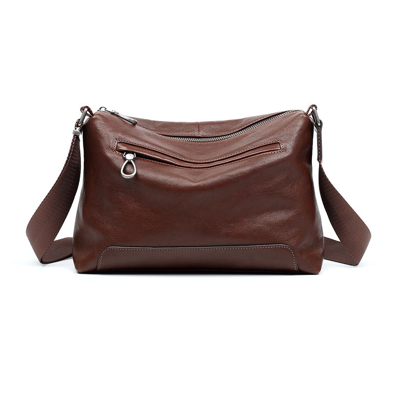 Men's Fashion Horizontal Top Layer Cowhide Leather Men's Messenger Bags