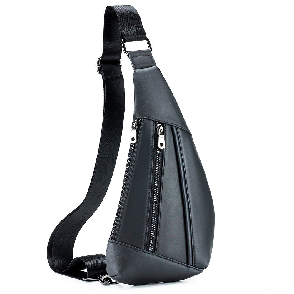 Men's Cool Genuine Leather Fashion Creative Men's Chest Bags