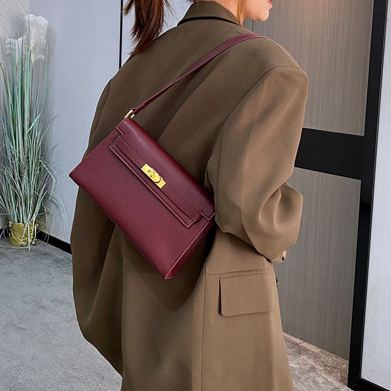 Women's Quality Genuine Leather Retro Kelly High-grade Shoulder Bags