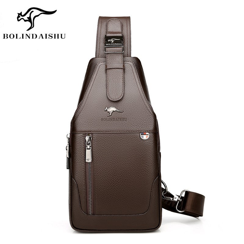 Beautiful Men's Cool Creative Cowhide Leather Men's Chest Bags