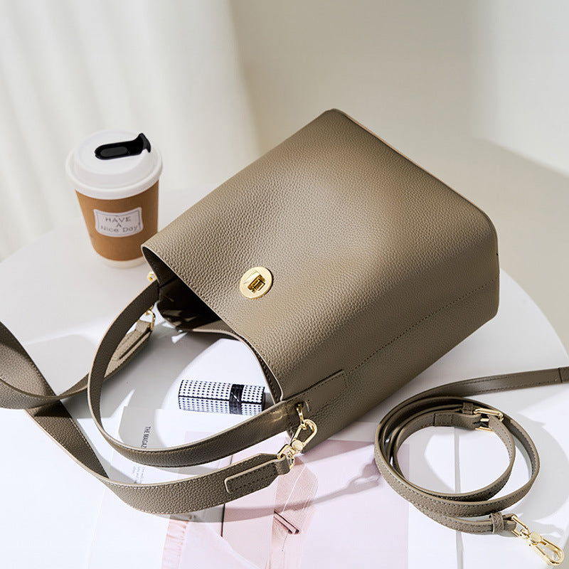 Pretty Women's Cool Stylish Genuine Leather Bucket Bags