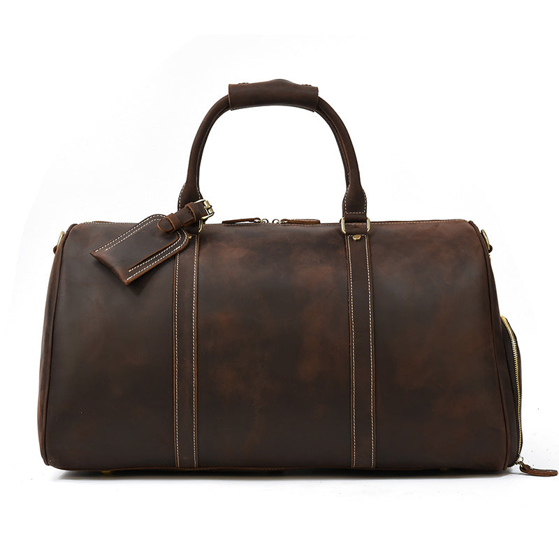 Men's Retro Leather Large Capacity Crazy Horse Luggage