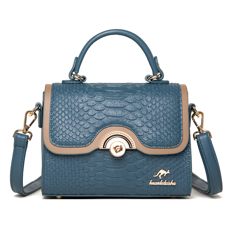 Women's Denis Kangaroo Crocodile Pattern Large Capacity Crossbody Bags