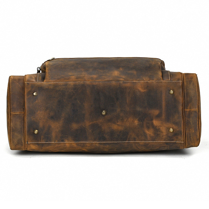 Men's Capacity Retro Crazy Horse Leather First Travel Bags