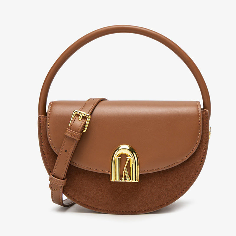 Women's Leather High-grade Niche Semicircle Matte Fashion Crossbody Bags