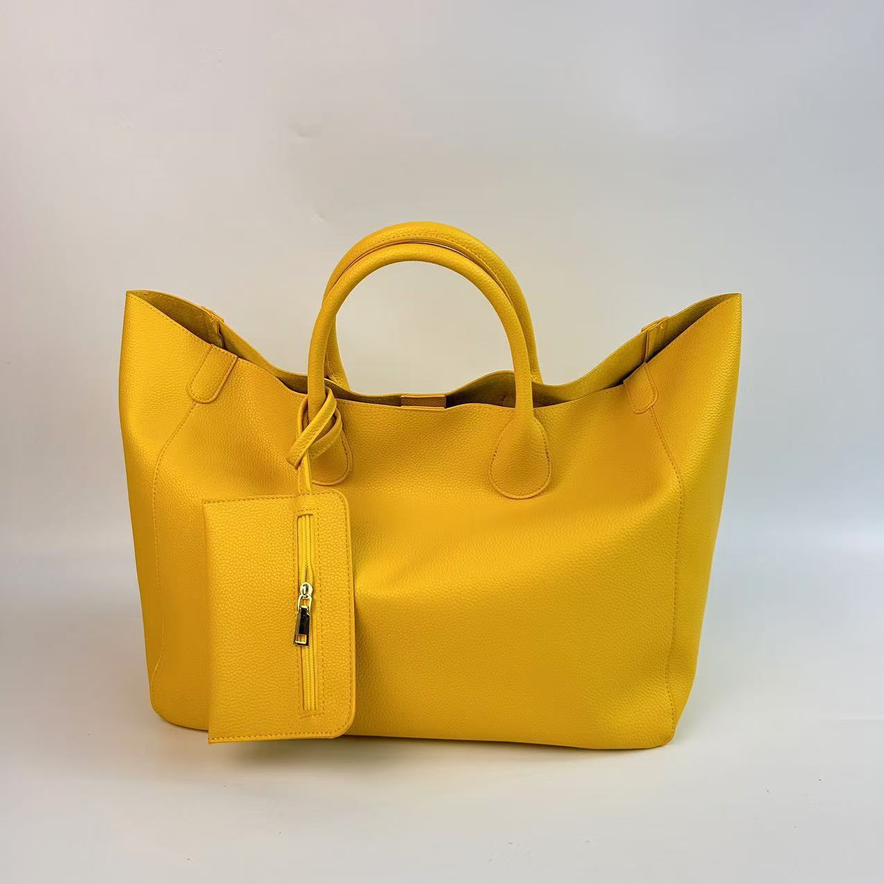 Women's Fashion Soft Leather Large Capacity Simple Tote Bags