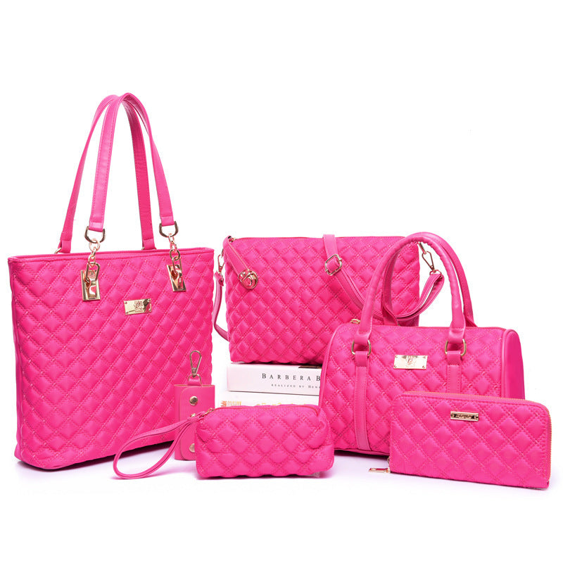 Women's Match Sets Combination Nylon Embroidery Thread Shoulder Bags