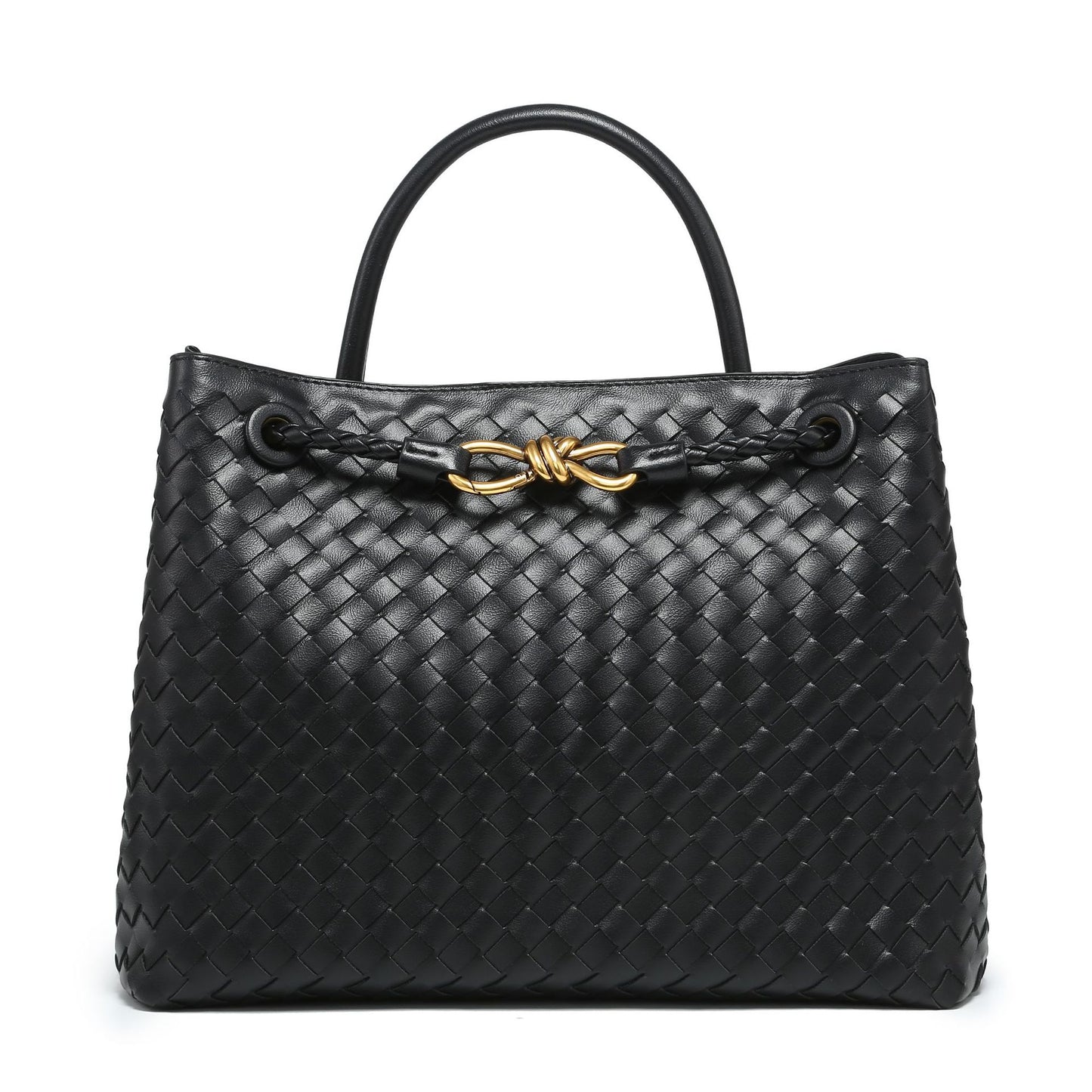 Woven Metal Cord Fastener Large Capacity Crossbody Bags