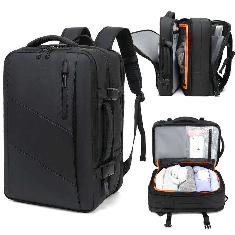 Simple Waterproof Derm Leather Fashion Business Backpacks