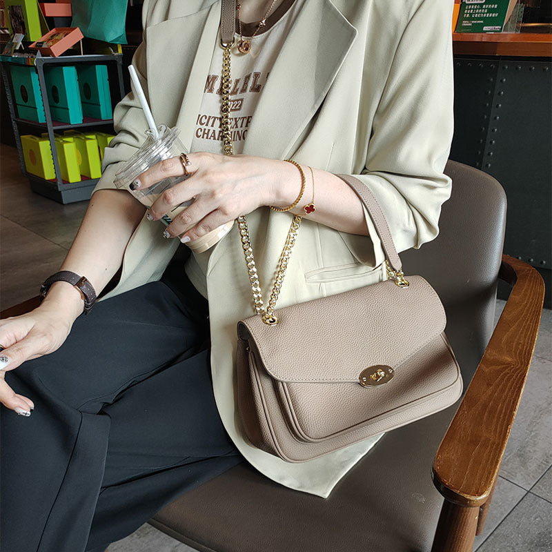 Chain Underarm Soft Leather Simple Commuter Shoulder Bags