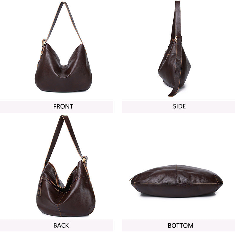 Genuine Leather Soft Large Capacity Retro Shoulder Bags
