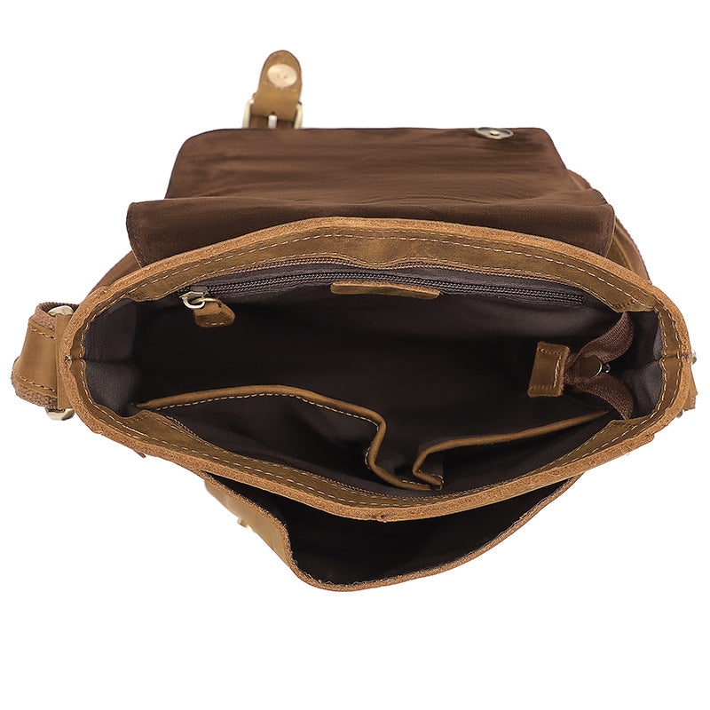 Men's First Layer Cowhide Crazy Horse Leather Men's Messenger Bags
