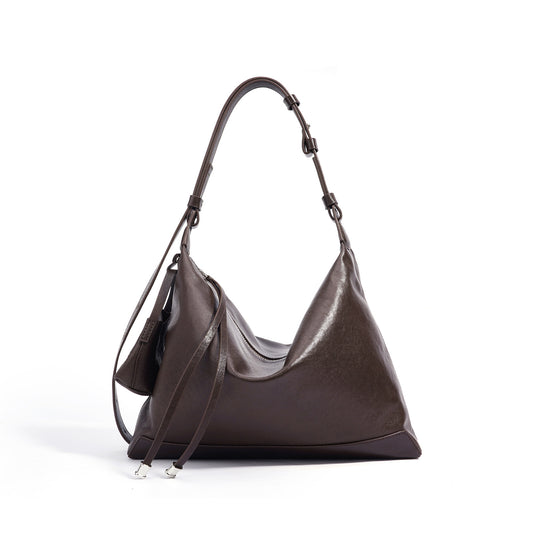 Top Layer Vegetable Tanning Leather Large Capacity Commuter Shoulder Bags