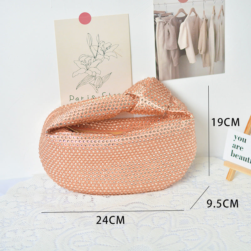 Unique Niche Talk Diamond Knotted Dumpling Emerald Handbags