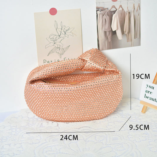 Unique Niche Talk Diamond Knotted Dumpling Emerald Handbags