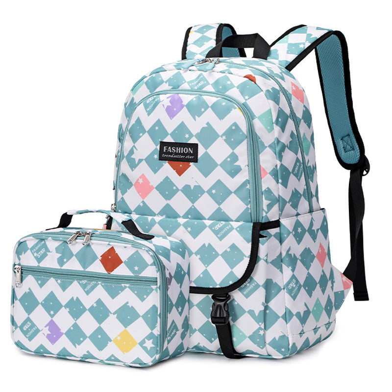 Women's Fresh Sweet Large Capacity Checked Printed Bags