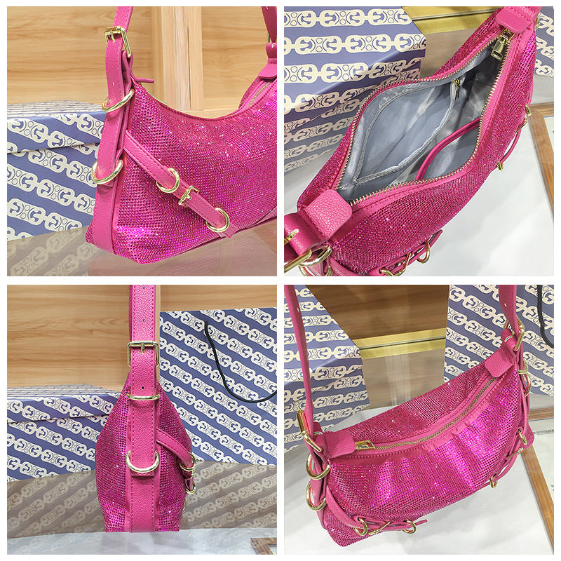 Women's Rhinestone Large Capacity High-grade Exquisite Underarm Shoulder Bags