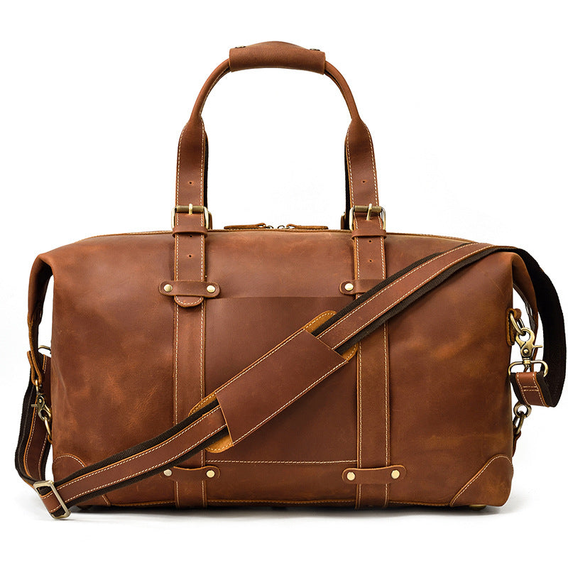 Men's Traveling Crazy Horse Leather Vintage Fitness Luggage
