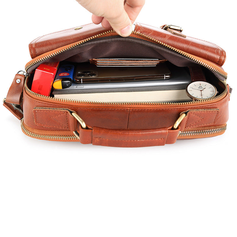 Men's Genuine Leather Top Layer Cowhide Men's Handbags