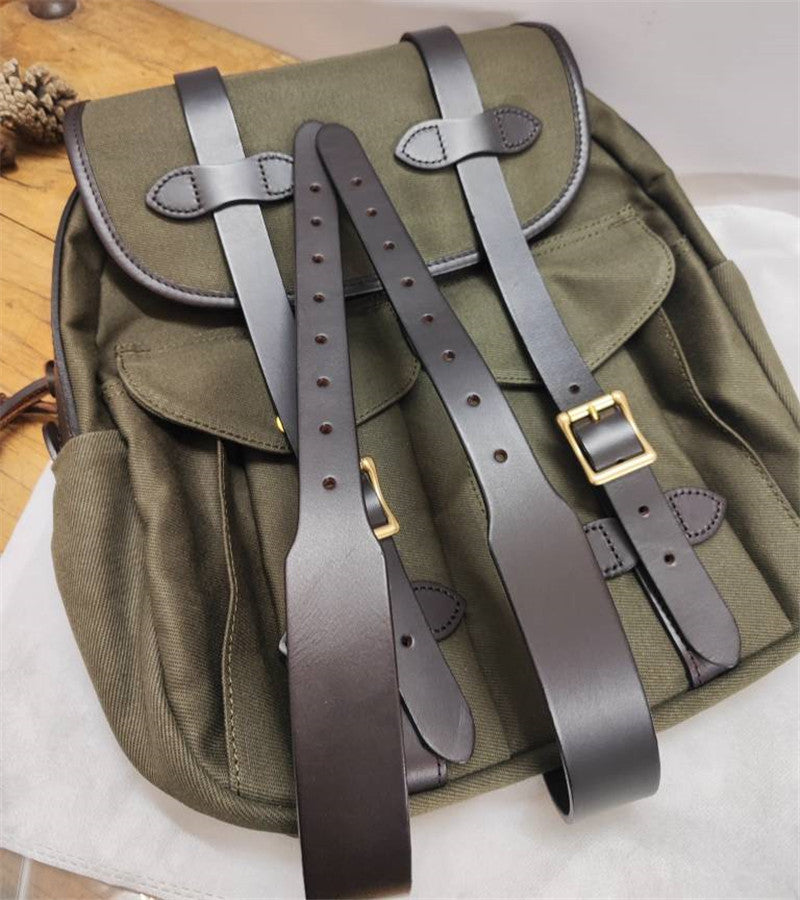 Oil Wax Canvas Unisex Raffia Style Backpacks