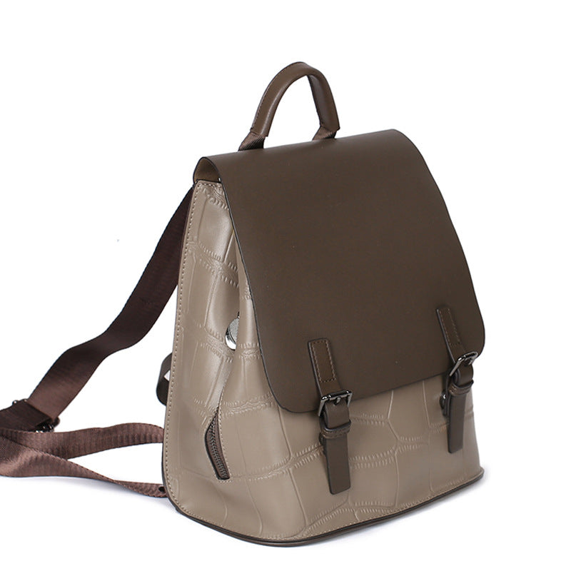 Women's Genuine Leather Assorted Colors Cow Simple Backpacks