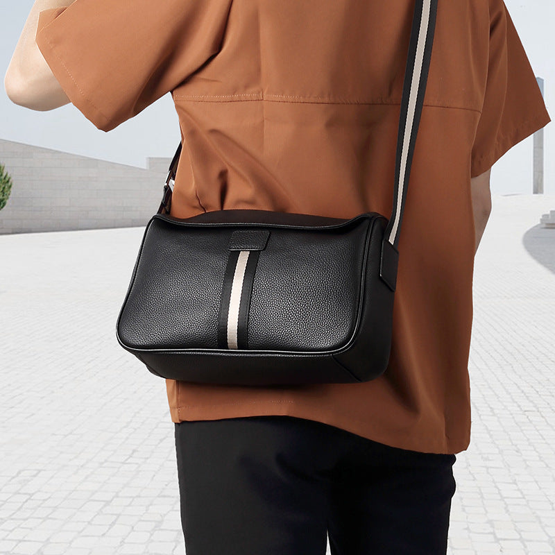 Men's Versatile First Layer Cowhide Trendy Men's Shoulder Bags