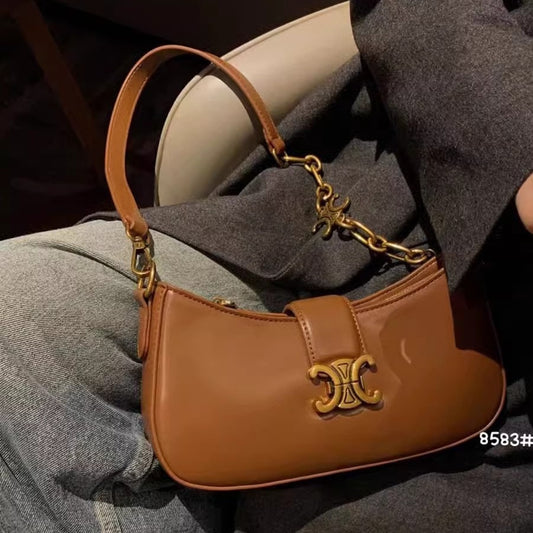 Women's Arc Underarm Genuine Leather Retro Chain Shoulder Bags