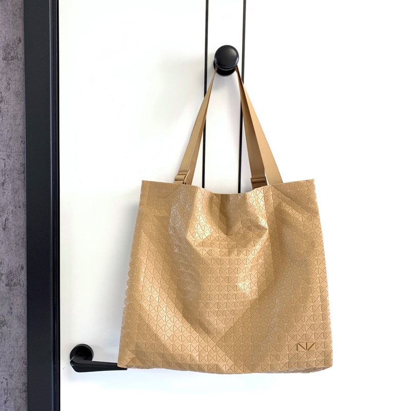 Women's Original Autumn Geometric Silicone Rhombus Large Capacity Tote Bags