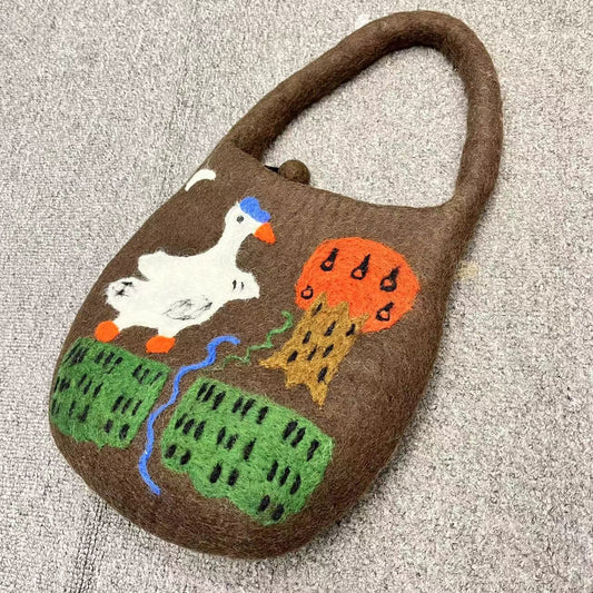 Poke Cute Cartoon Little Duck Cross The Handbags