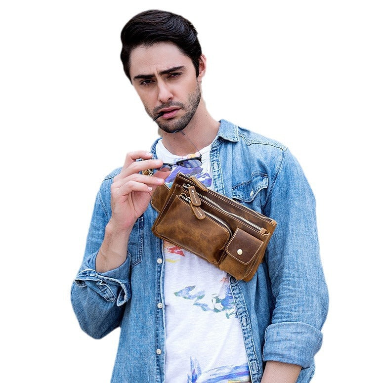 Men's Retro Crazy Horse First Layer Cowhide Bags