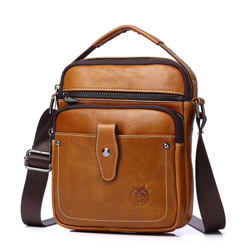 Men's Unique First Layer Cowhide Vertical Men's Shoulder Bags