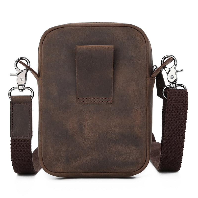 Men's First Layer Cowhide Leather Top Crazy Horse Men's Shoulder Bags